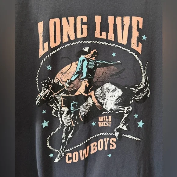Zutter Long Live Cowboys Oversized Graphic Tee size s/m - Picture 4 of 7